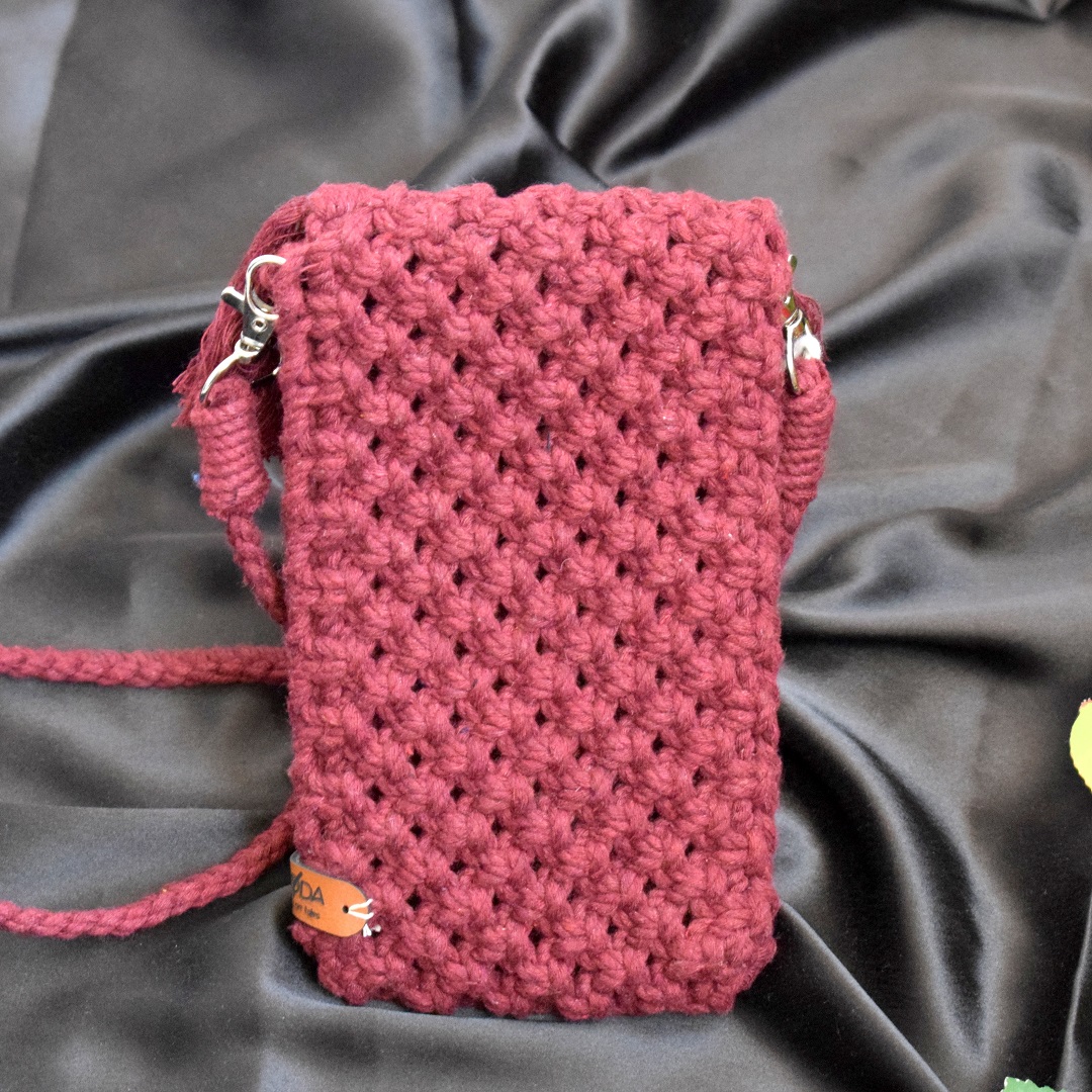 Art Tales Macrame Saffron Magic Mobile Sling Bag - Buy ladies bag online |  Handmade gifts online | Home decor products online