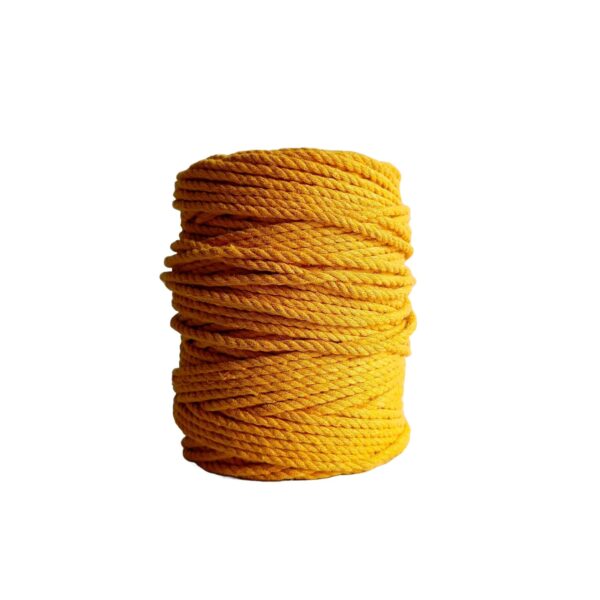 Cotton 3mm Cords/Thread/dori with Free Wooden Beads and Ring (100 Meters) (Yellow)